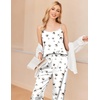 image:imageEkouaer Women Silk Satin Pajamas Sleeveless Pjs Set 2 Piece Summer Loungewear Sleepwear with Pockets SXXLMartini Drinks White