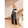 image:imageEkouaer Women Silk Satin Pajamas Sleeveless Pjs Set 2 Piece Summer Loungewear Sleepwear with Pockets SXXLPink Bow Black