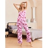 image:imageEkouaer Women Silk Satin Pajamas Sleeveless Pjs Set 2 Piece Summer Loungewear Sleepwear with Pockets SXXLPink Heart Kiss Lip