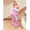 image:imageEkouaer Women Silk Satin Pajamas Sleeveless Pjs Set 2 Piece Summer Loungewear Sleepwear with Pockets SXXLPink Heart Kiss Lip