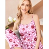 image:imageEkouaer Women Silk Satin Pajamas Sleeveless Pjs Set 2 Piece Summer Loungewear Sleepwear with Pockets SXXLPink Heart Kiss Lip