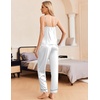 image:imageEkouaer Women Silk Satin Pajamas Sleeveless Pjs Set 2 Piece Summer Loungewear Sleepwear with Pockets SXXLPure White