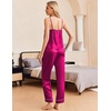 image:imageEkouaer Women Silk Satin Pajamas Sleeveless Pjs Set 2 Piece Summer Loungewear Sleepwear with Pockets SXXLPurple