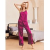 image:imageEkouaer Women Silk Satin Pajamas Sleeveless Pjs Set 2 Piece Summer Loungewear Sleepwear with Pockets SXXLPurple