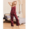 image:imageEkouaer Women Silk Satin Pajamas Sleeveless Pjs Set 2 Piece Summer Loungewear Sleepwear with Pockets SXXLRed
