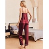 image:imageEkouaer Women Silk Satin Pajamas Sleeveless Pjs Set 2 Piece Summer Loungewear Sleepwear with Pockets SXXLRed