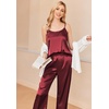 image:imageEkouaer Women Silk Satin Pajamas Sleeveless Pjs Set 2 Piece Summer Loungewear Sleepwear with Pockets SXXLRed