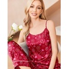 image:imageEkouaer Women Silk Satin Pajamas Sleeveless Pjs Set 2 Piece Summer Loungewear Sleepwear with Pockets SXXLRed Love