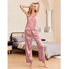 image:imageEkouaer Women Silk Satin Pajamas Sleeveless Pjs Set 2 Piece Summer Loungewear Sleepwear with Pockets SXXLRose Gold