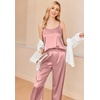 image:imageEkouaer Women Silk Satin Pajamas Sleeveless Pjs Set 2 Piece Summer Loungewear Sleepwear with Pockets SXXLRose Gold