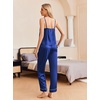 image:imageEkouaer Women Silk Satin Pajamas Sleeveless Pjs Set 2 Piece Summer Loungewear Sleepwear with Pockets SXXLSnorkel Blue
