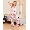 image:imageEkouaer Women Silk Satin Pajamas Sleeveless Pjs Set 2 Piece Summer Loungewear Sleepwear with Pockets SXXLWine Bottle Pink