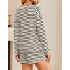 image:imageEkouaer Womens Crop Cami 3 Piece Waffle Knit Lounge Set Summer Pajama Sets with Long Sleeve Top amp Drawstring ShortsBlackBeige