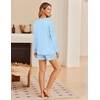 image:imageEkouaer Womens Crop Cami 3 Piece Waffle Knit Lounge Set Summer Pajama Sets with Long Sleeve Top amp Drawstring ShortsBlue and White Stripes