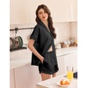 image:imageEkouaer Womens Lace Satin Pajama Set Button Down Pj Shorts Set Bridesmaids Getting Ready Outfits Casual Sleepwear XSXXLBlack