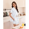 image:imageEkouaer Womens Lace Satin Pajama Set Button Down Pj Shorts Set Bridesmaids Getting Ready Outfits Casual Sleepwear XSXXLBlue Bow Hydrangea