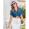 image:imageEkouaer Womens Lace Satin Pajama Set Button Down Pj Shorts Set Bridesmaids Getting Ready Outfits Casual Sleepwear XSXXLBlue Green