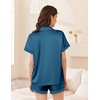 image:imageEkouaer Womens Lace Satin Pajama Set Button Down Pj Shorts Set Bridesmaids Getting Ready Outfits Casual Sleepwear XSXXLBlue Green