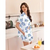 image:imageEkouaer Womens Lace Satin Pajama Set Button Down Pj Shorts Set Bridesmaids Getting Ready Outfits Casual Sleepwear XSXXLBlue Hydrangea
