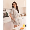 image:imageEkouaer Womens Lace Satin Pajama Set Button Down Pj Shorts Set Bridesmaids Getting Ready Outfits Casual Sleepwear XSXXLChampagne