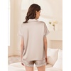image:imageEkouaer Womens Lace Satin Pajama Set Button Down Pj Shorts Set Bridesmaids Getting Ready Outfits Casual Sleepwear XSXXLChampagne