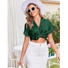 image:imageEkouaer Womens Lace Satin Pajama Set Button Down Pj Shorts Set Bridesmaids Getting Ready Outfits Casual Sleepwear XSXXLGreen