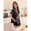 image:imageEkouaer Womens Lace Satin Pajama Set Button Down Pj Shorts Set Bridesmaids Getting Ready Outfits Casual Sleepwear XSXXLLove You Lips