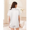image:imageEkouaer Womens Lace Satin Pajama Set Button Down Pj Shorts Set Bridesmaids Getting Ready Outfits Casual Sleepwear XSXXLWhite