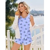 image:imageEkouaer Womens Pajama Sets Sleeveless Tank Tops and Split Shorts Pjs Set Soft Comfy Summer 2 Piece SleepwearButterfly Blue