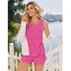 image:imageEkouaer Womens Pajama Sets Sleeveless Tank Tops and Split Shorts Pjs Set Soft Comfy Summer 2 Piece SleepwearLeopard Hot Pink