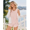 image:imageEkouaer Womens Pajama Sets Sleeveless Tank Tops and Split Shorts Pjs Set Soft Comfy Summer 2 Piece SleepwearLight Pink