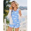 image:imageEkouaer Womens Pajama Sets Sleeveless Tank Tops and Split Shorts Pjs Set Soft Comfy Summer 2 Piece SleepwearMoon Blue
