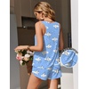 image:imageEkouaer Womens Pajama Sets Sleeveless Tank Tops and Split Shorts Pjs Set Soft Comfy Summer 2 Piece SleepwearMoon Blue