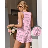image:imageEkouaer Womens Pajama Sets Sleeveless Tank Tops and Split Shorts Pjs Set Soft Comfy Summer 2 Piece SleepwearPink Love