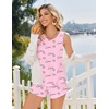 image:imageEkouaer Womens Pajama Sets Sleeveless Tank Tops and Split Shorts Pjs Set Soft Comfy Summer 2 Piece SleepwearPink Love