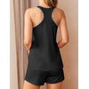 image:imageEkouaer Womens Tank Top Pajama Set Comfy Sleeveless Sleepwear Racerback Cami and Shorts Pjs 2 Piece Summer LoungewearBlack