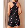 image:imageEkouaer Womens Tank Top Pajama Set Comfy Sleeveless Sleepwear Racerback Cami and Shorts Pjs 2 Piece Summer LoungewearBlack Cherry