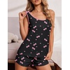 image:imageEkouaer Womens Tank Top Pajama Set Comfy Sleeveless Sleepwear Racerback Cami and Shorts Pjs 2 Piece Summer LoungewearBlack Cherry