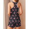 image:imageEkouaer Womens Tank Top Pajama Set Comfy Sleeveless Sleepwear Racerback Cami and Shorts Pjs 2 Piece Summer LoungewearBlack Flamingo