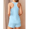 image:imageEkouaer Womens Tank Top Pajama Set Comfy Sleeveless Sleepwear Racerback Cami and Shorts Pjs 2 Piece Summer LoungewearClear Blue