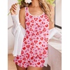 image:imageEkouaer Womens Tank Top Pajama Set Comfy Sleeveless Sleepwear Racerback Cami and Shorts Pjs 2 Piece Summer LoungewearLeopard Heart