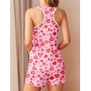 image:imageEkouaer Womens Tank Top Pajama Set Comfy Sleeveless Sleepwear Racerback Cami and Shorts Pjs 2 Piece Summer LoungewearLeopard Heart