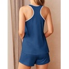 image:imageEkouaer Womens Tank Top Pajama Set Comfy Sleeveless Sleepwear Racerback Cami and Shorts Pjs 2 Piece Summer LoungewearNavy Blue