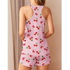 image:imageEkouaer Womens Tank Top Pajama Set Comfy Sleeveless Sleepwear Racerback Cami and Shorts Pjs 2 Piece Summer LoungewearPink Cherry