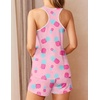 image:imageEkouaer Womens Tank Top Pajama Set Comfy Sleeveless Sleepwear Racerback Cami and Shorts Pjs 2 Piece Summer LoungewearPink Heart Pineapple