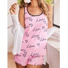 image:imageEkouaer Womens Tank Top Pajama Set Comfy Sleeveless Sleepwear Racerback Cami and Shorts Pjs 2 Piece Summer LoungewearPink Love