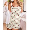 image:imageEkouaer Womens Tank Top Pajama Set Comfy Sleeveless Sleepwear Racerback Cami and Shorts Pjs 2 Piece Summer LoungewearRed Bow