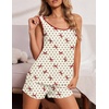 image:imageEkouaer Womens Tank Top Pajama Set Comfy Sleeveless Sleepwear Racerback Cami and Shorts Pjs 2 Piece Summer LoungewearRed Bow