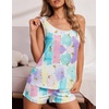 image:imageEkouaer Womens Tank Top Pajama Set Comfy Sleeveless Sleepwear Racerback Cami and Shorts Pjs 2 Piece Summer LoungewearStar and Moon