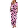 image:imageEkouaer Women Pajamas Set Button Down Sleepwear Short Sleeve Nightwear with Long Pants Soft Pjs Set SXXLFivepointed Star